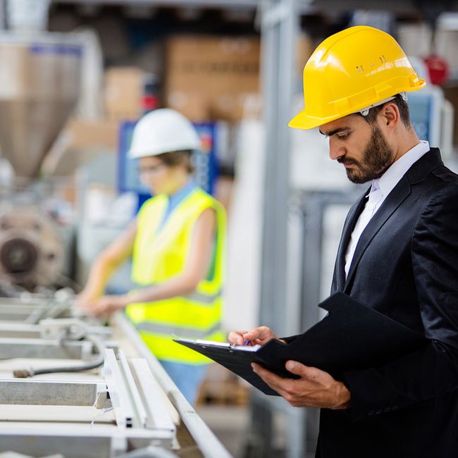 Young Quality Inspector Checking Production Line