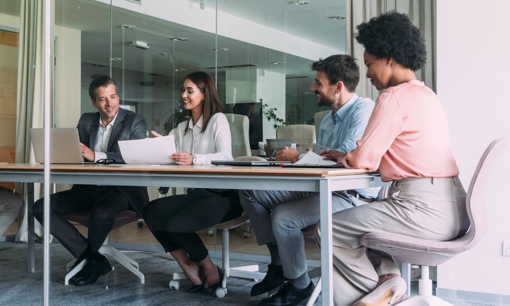 Business Partners On Meeting In The Office.